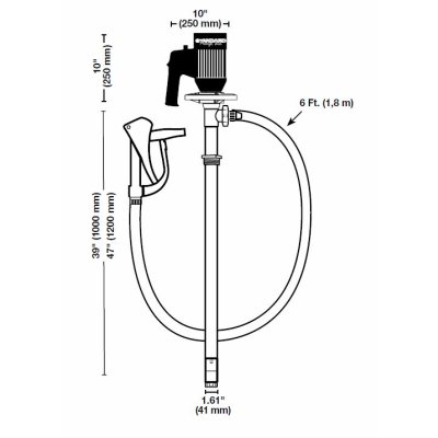 Fass-Behälterpumpen-Set PVDF 1000 mm  mit Drehzahlregelung  