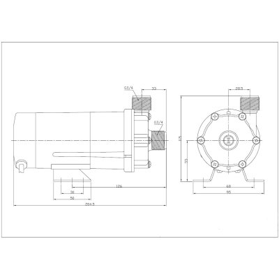 Magnetkreiselpumpe NH40PX-T Viton G3/4
